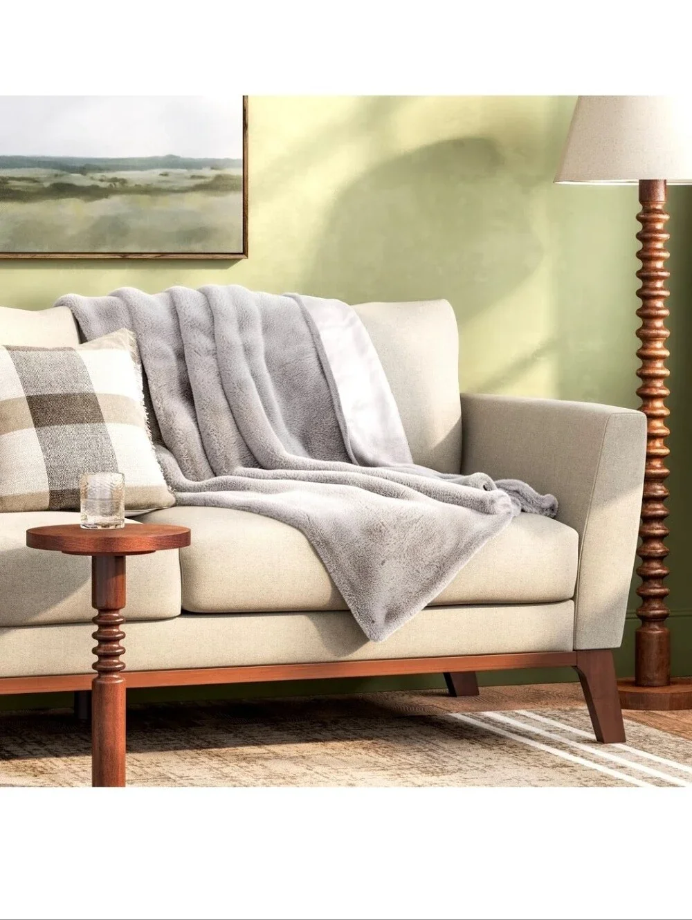 Faux Rabbit Fur Throw Blanket - Threshold 50 x 60